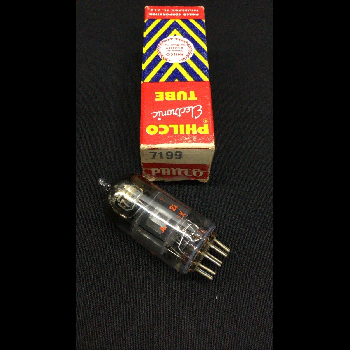 PHILCO 7199 (RCA) Black Plate O Getter Audio Vacuum Tube DYNACO Tested 4.9296