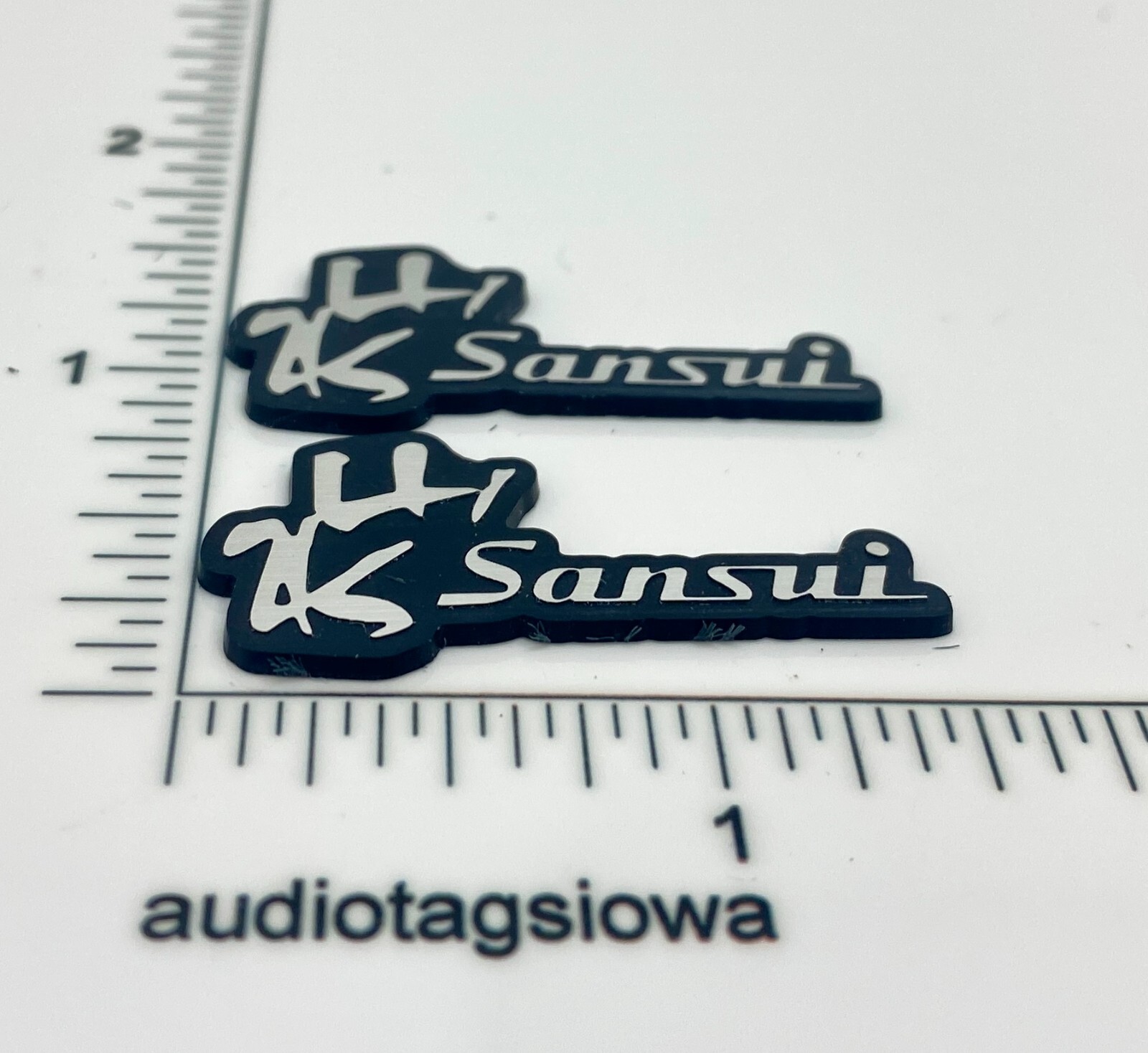 Sansui Speaker Badge Logo Emblem Custom Made Incised Acrylic PAIR