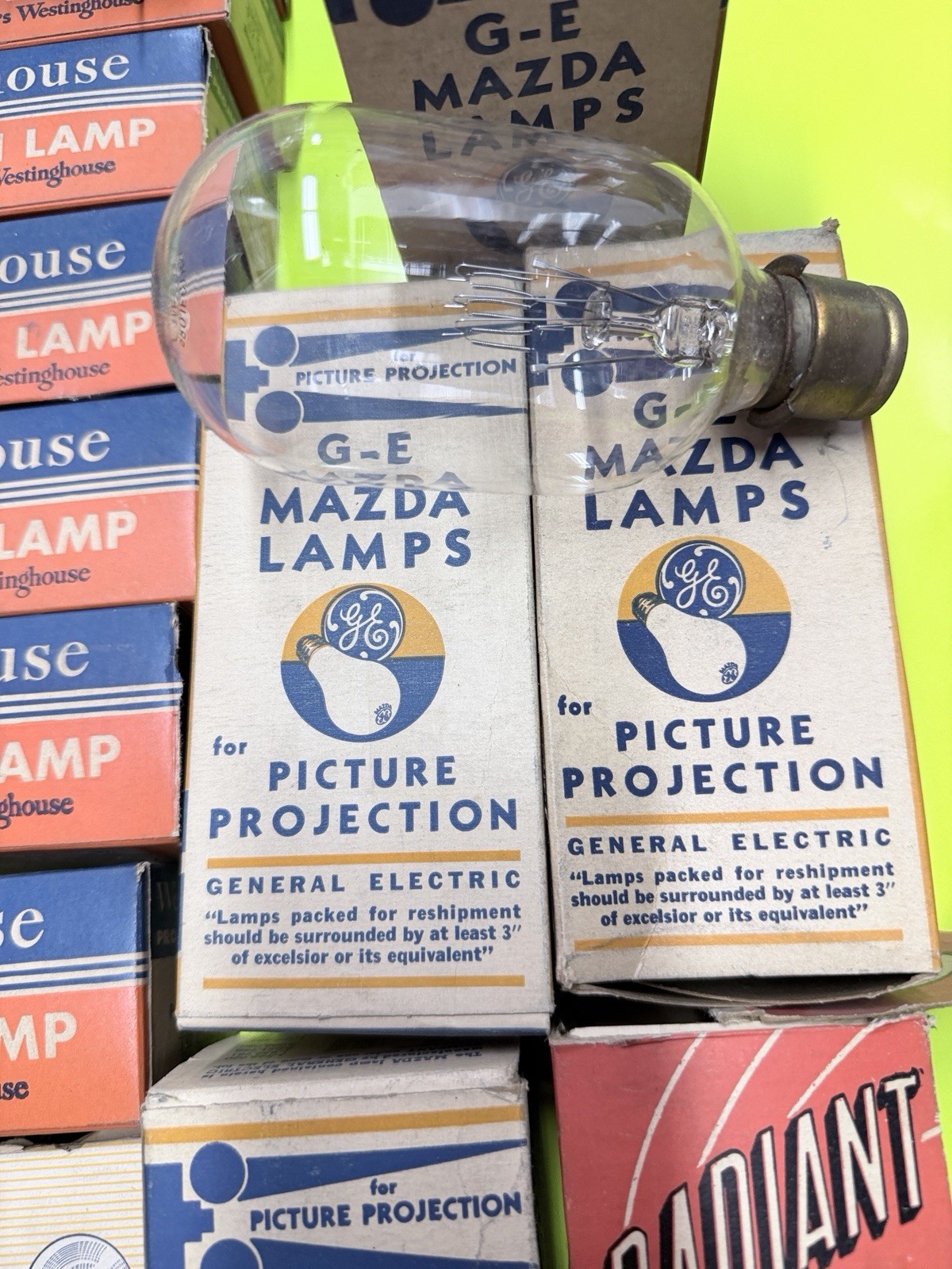 Vintage Projection Lamp & Vacuum Tube Lot Westinghouse GE Mazda RCA ✅