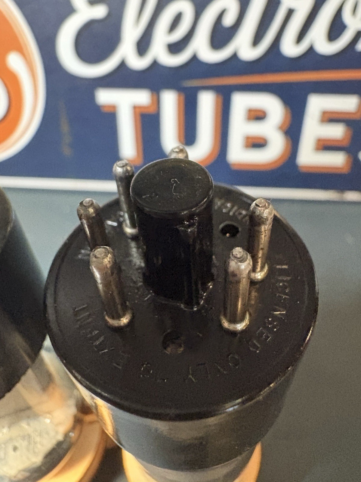 Matched Pair 1950s GE 6W6GT Black Plate Vacuum Tubes 539C Tested NOS NIB 🌊