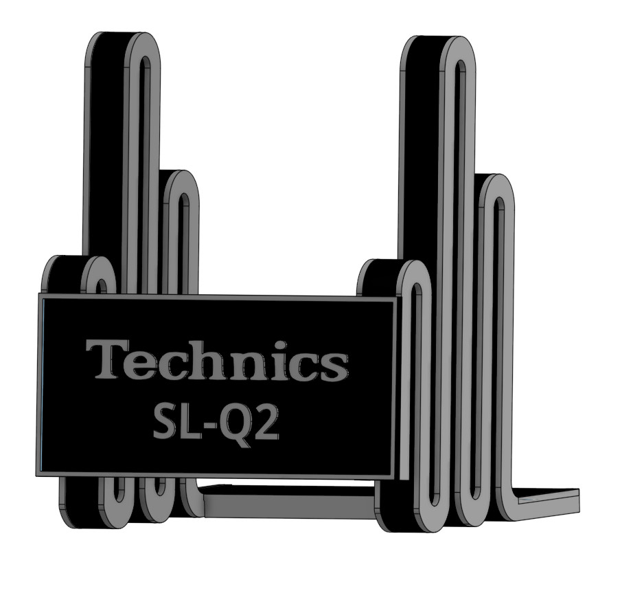 Technics SL-Q2 Turntable Record Display Stand – Upgraded Gray & Black Holder
