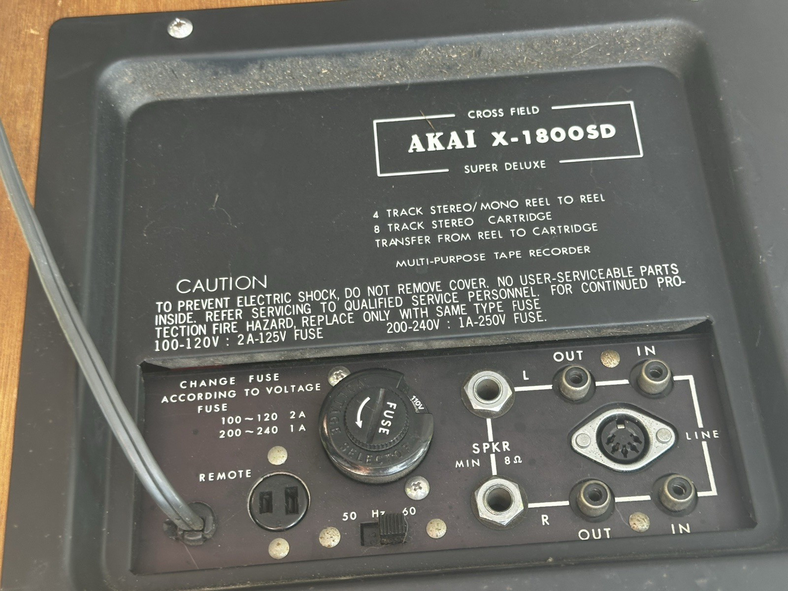 Akai X-1800SD Cross Field Reel to Reel 8-Track Recorder Parts Repair Untested