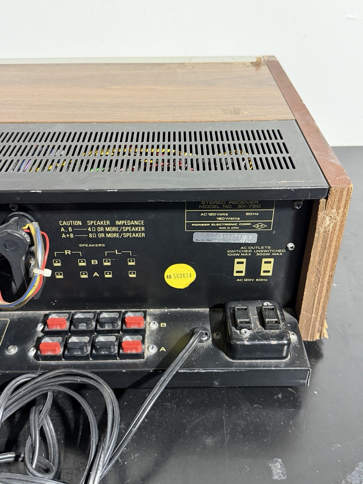 Pioneer SX-750 Vintage Stereo Receiver Tested Working Unit Rough Condition