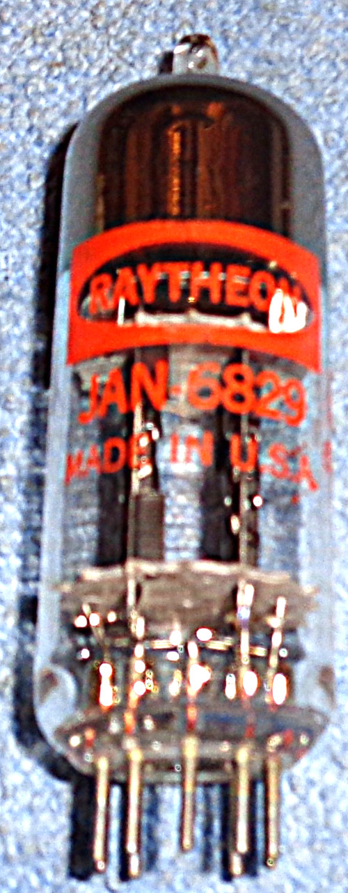 1 NOS Raytheon JAN 6829 Vacuum Tube 3-Mica Twin Triode for Audio Amps & PreAmps