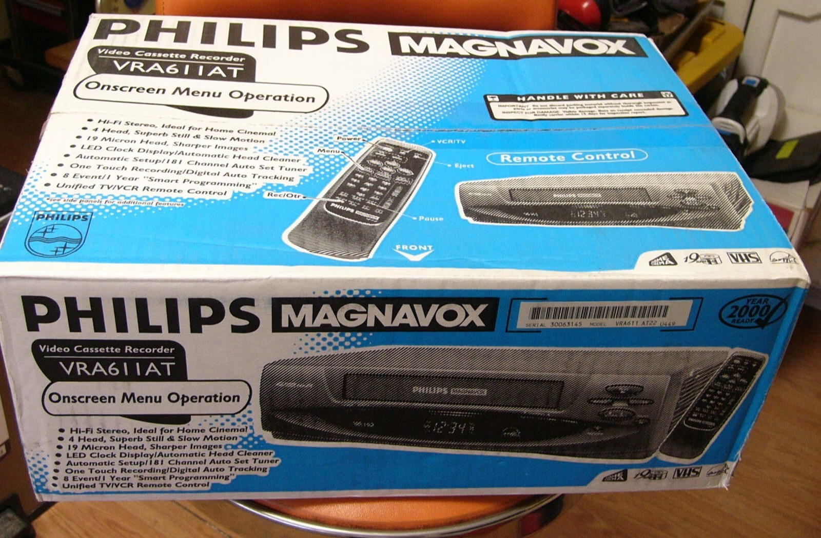 NEW RareFind Philips VRA611 AT22 VHS VCR Player Recorder 4 Head HiFi Stereo