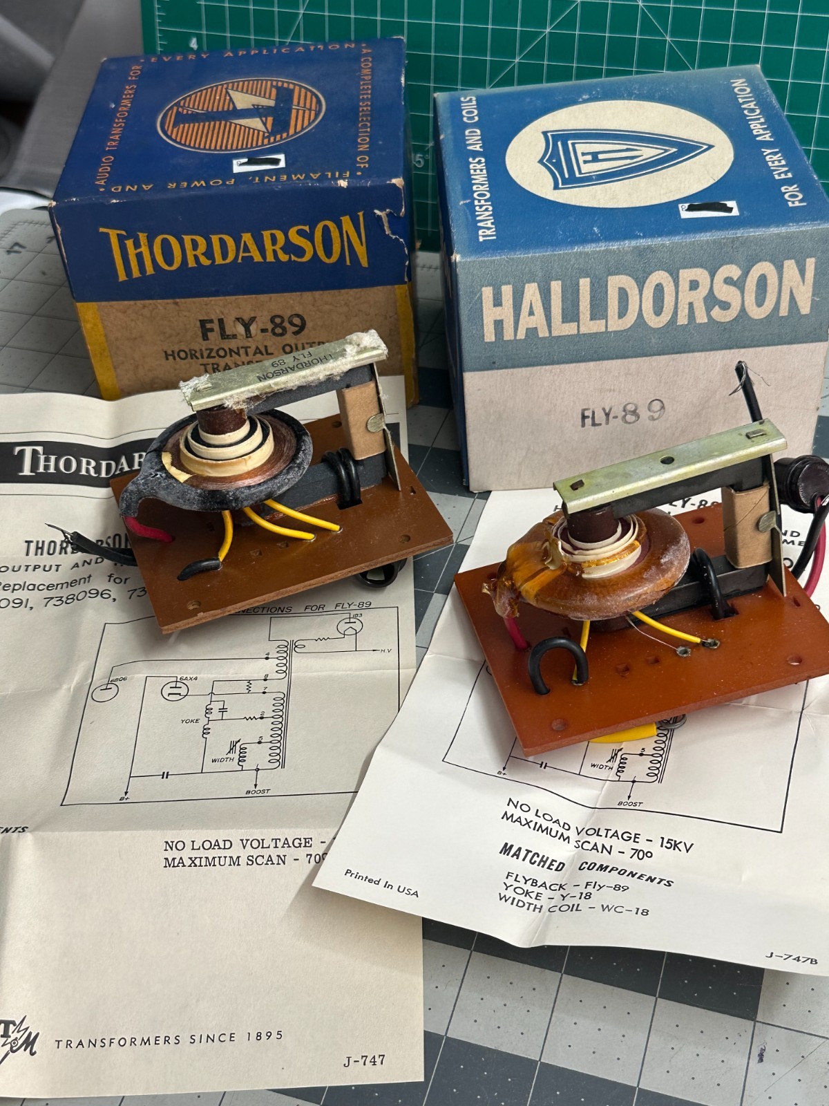 2-pack lot Halldorson FLY-89 Transformer Horizontal Output 70 DEG Emerson 738091