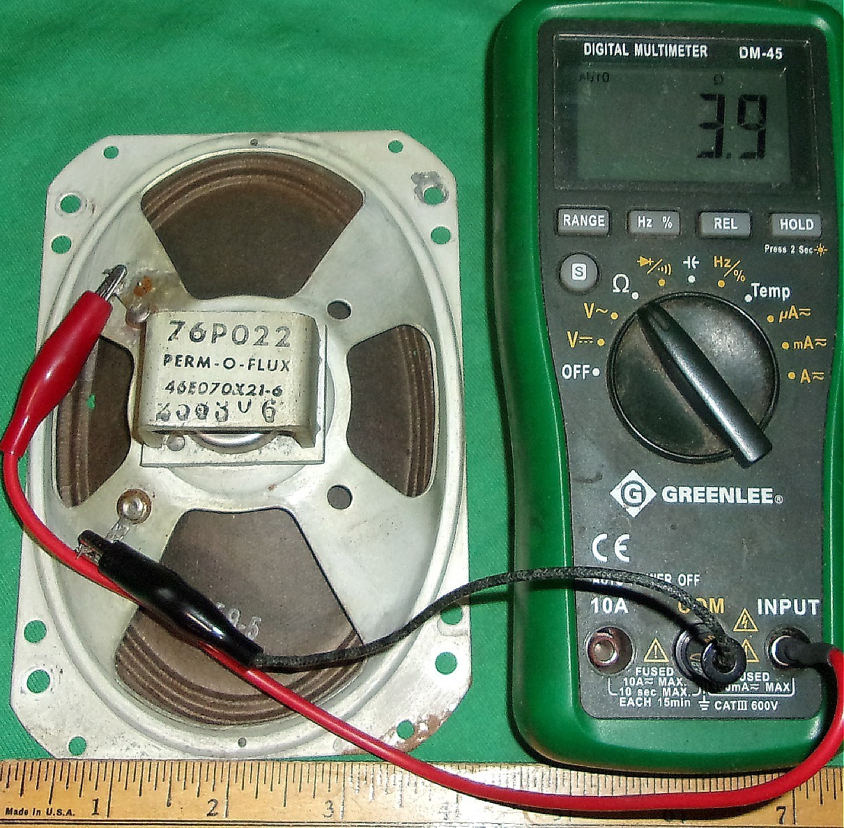 Vintage 6 X 4 Inch Oval Perm-O-Flux PM Speaker Working! 76P022 (1953) 4-Ohm
