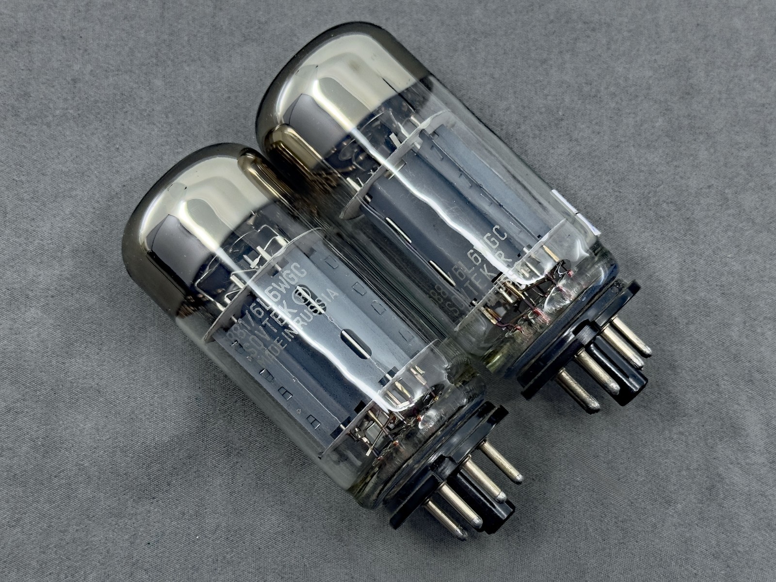 Matched Pair Sovtek 5881 6L6WGC Power Tubes Dual Cup Getters Tests Strong