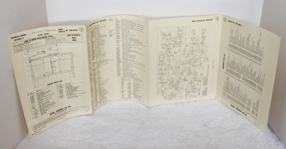 Sears Silvertone Model 6055 6056 Stereo Console Owners Manual + Schematic