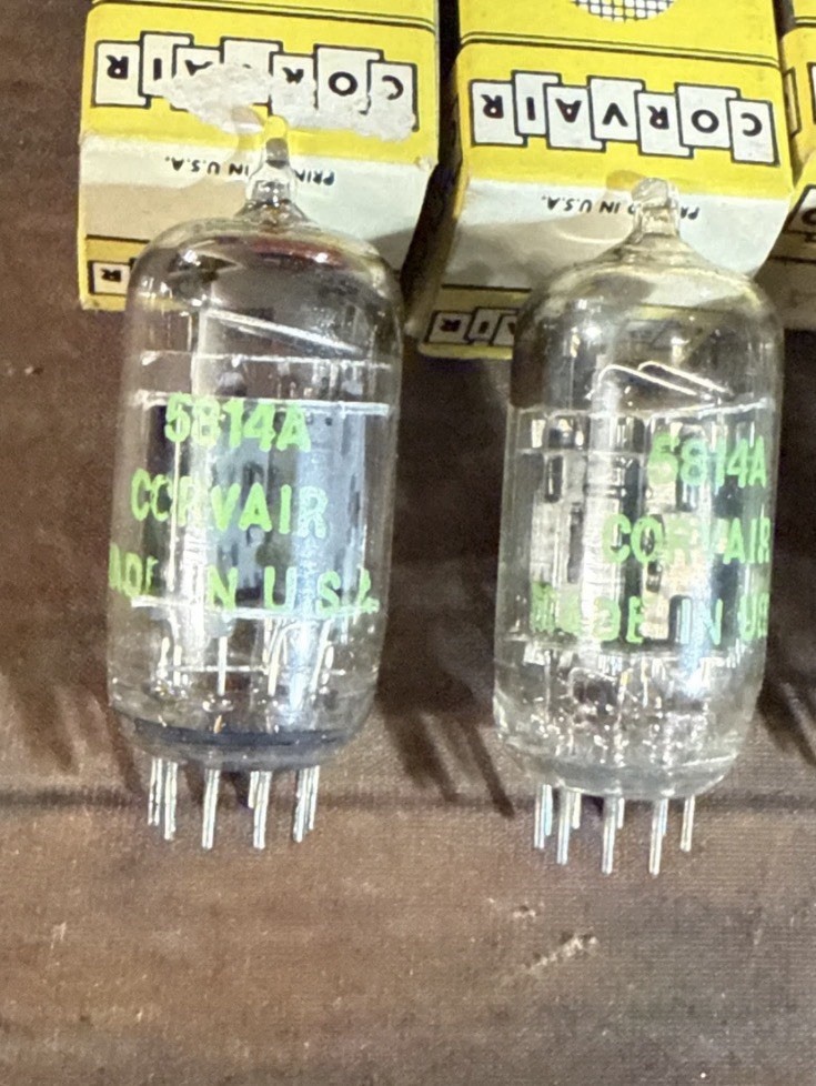 5814A NOS Vintage Vacuum Tubes Lot Of 10 Corvair New In The Sleeves
