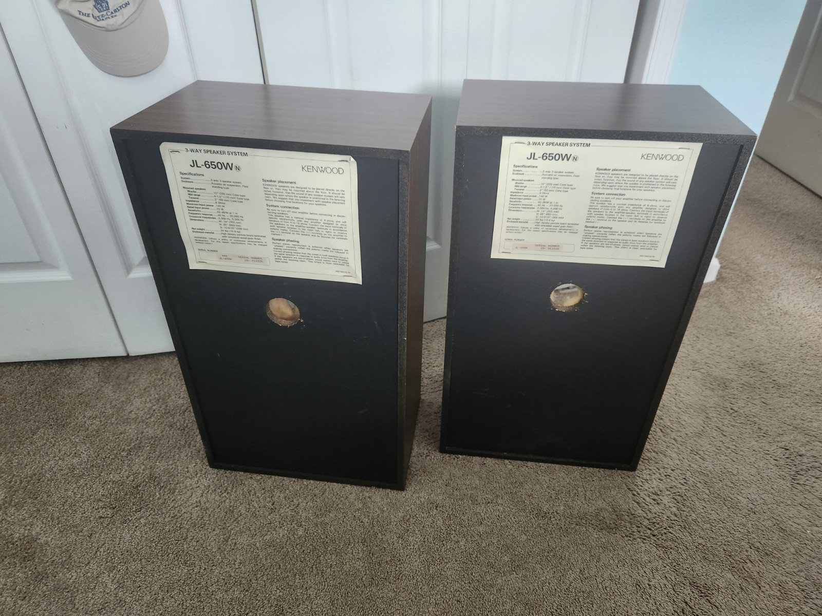 Vintage Kenwood JL-650W Three-Way Speaker Cabinets – Both