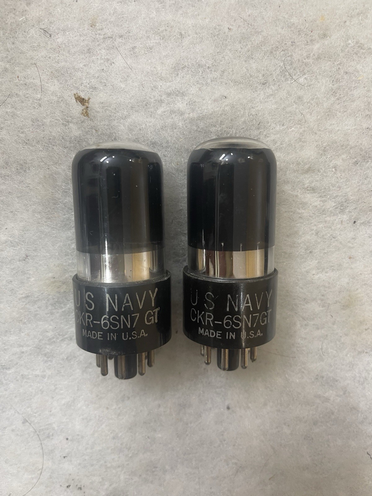 Kenrad US Navy 6SN7 6SN7GT 5692 VT-231 Black Glass NOS Tested Matched Pair