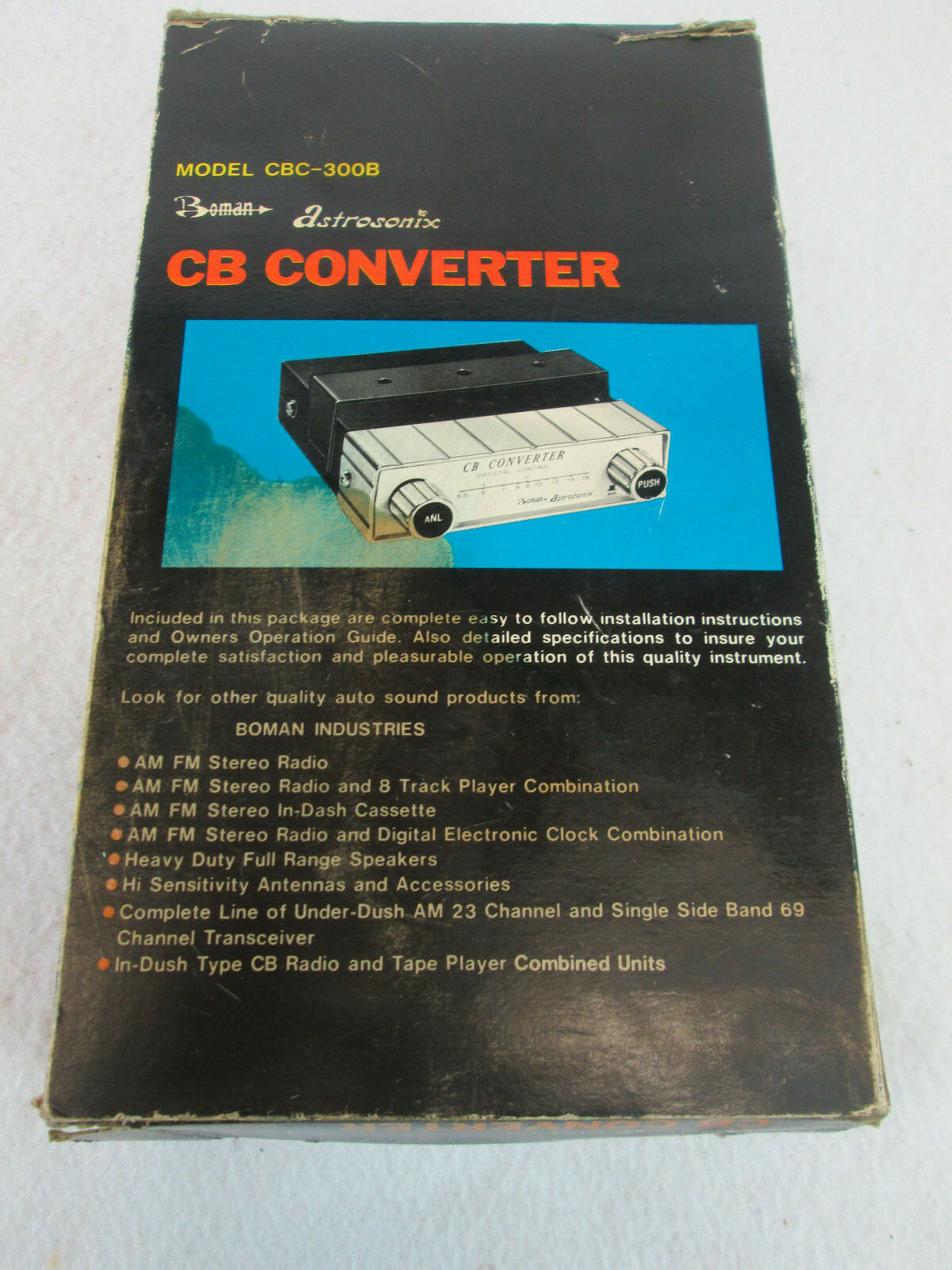 Vintage 1970’s Boman Astrosonix AM car radio under dash CB converter CBC-300B