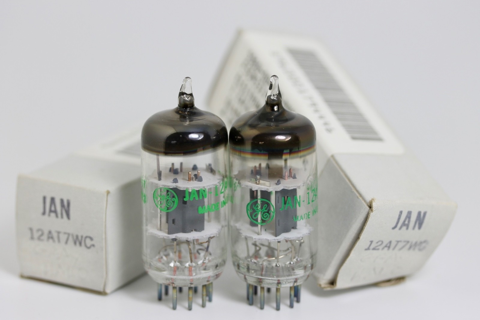 12AT7WC 6201 ECC801S NOS NIB JAN GE GENERAL ELECTRIC MATCHED PAIR TUBES 100% 💯