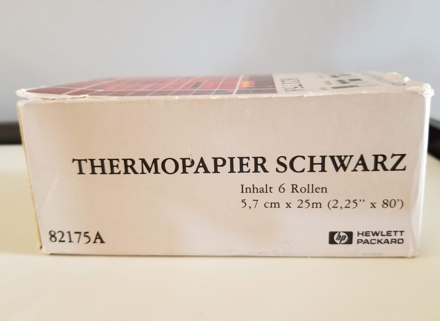 HP 82175A BOXED Black Print THERMAL PAPER (6 ROLLS) Vintage Open Box