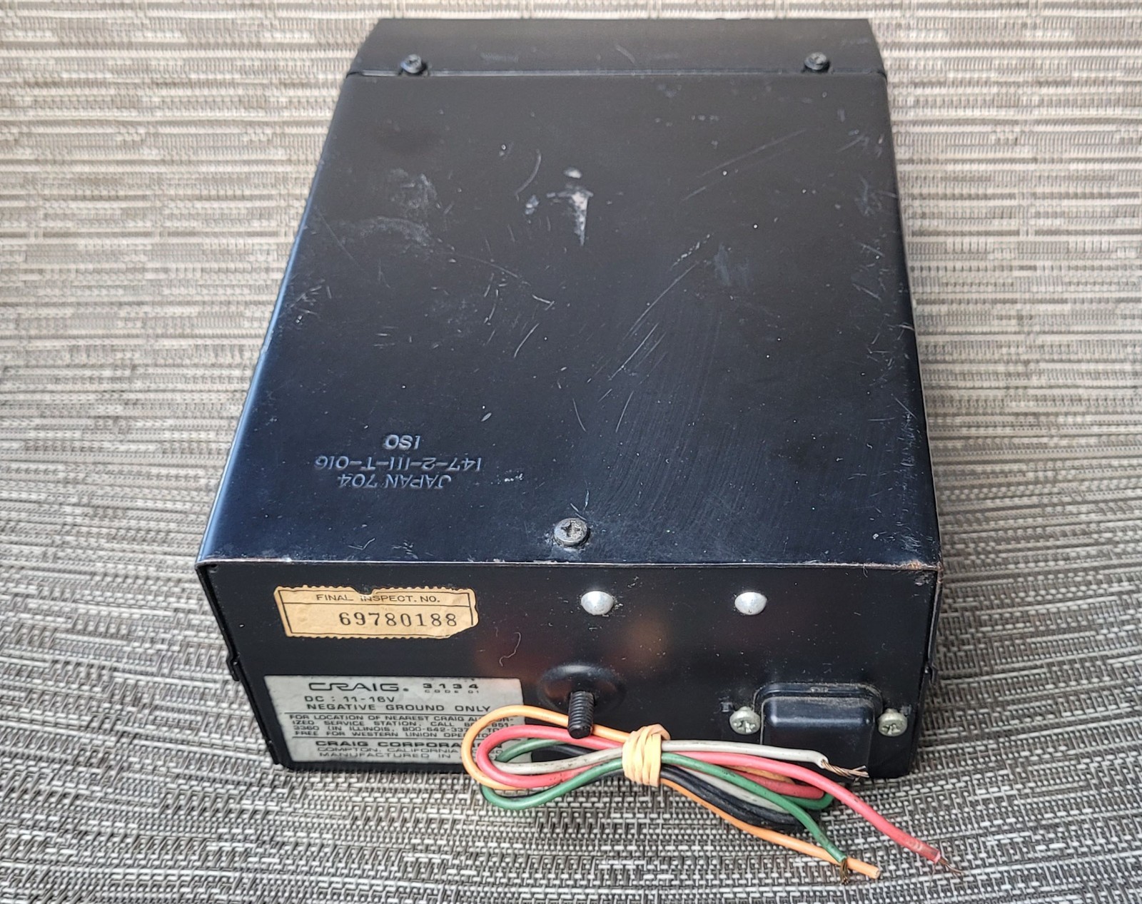 Vintage Craig 3134 Under-Dash 8-track Car Stereo Player New Belt Tested & Works