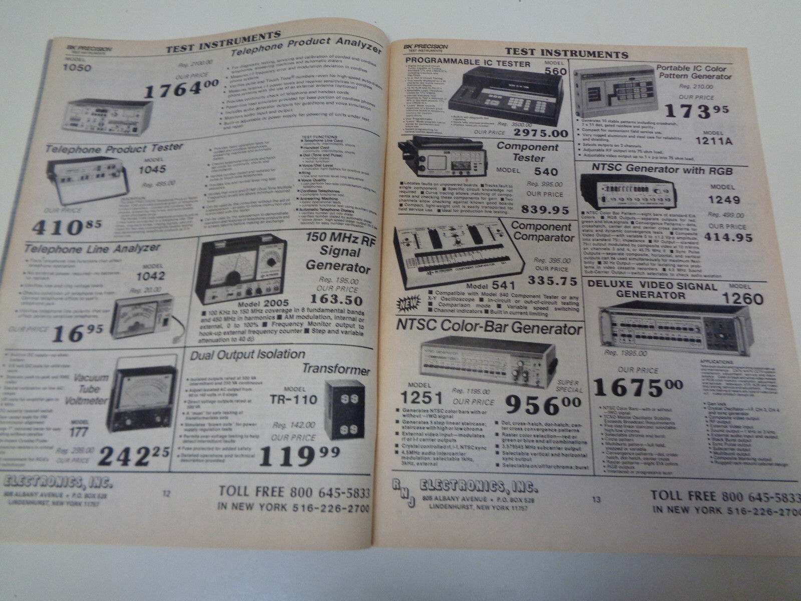 RNJ Electronics Supply Catalog 1989 Test Equipment Amateur Ham Radio