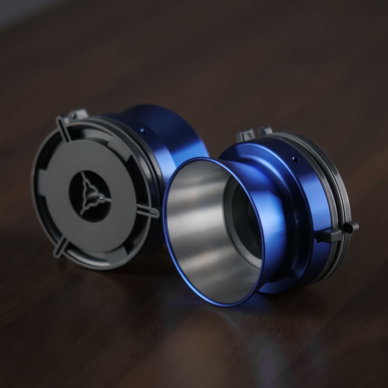 2X Studevox Metal Blue NAB Hub Adapters For Open Reel to Reel Tape Recorders