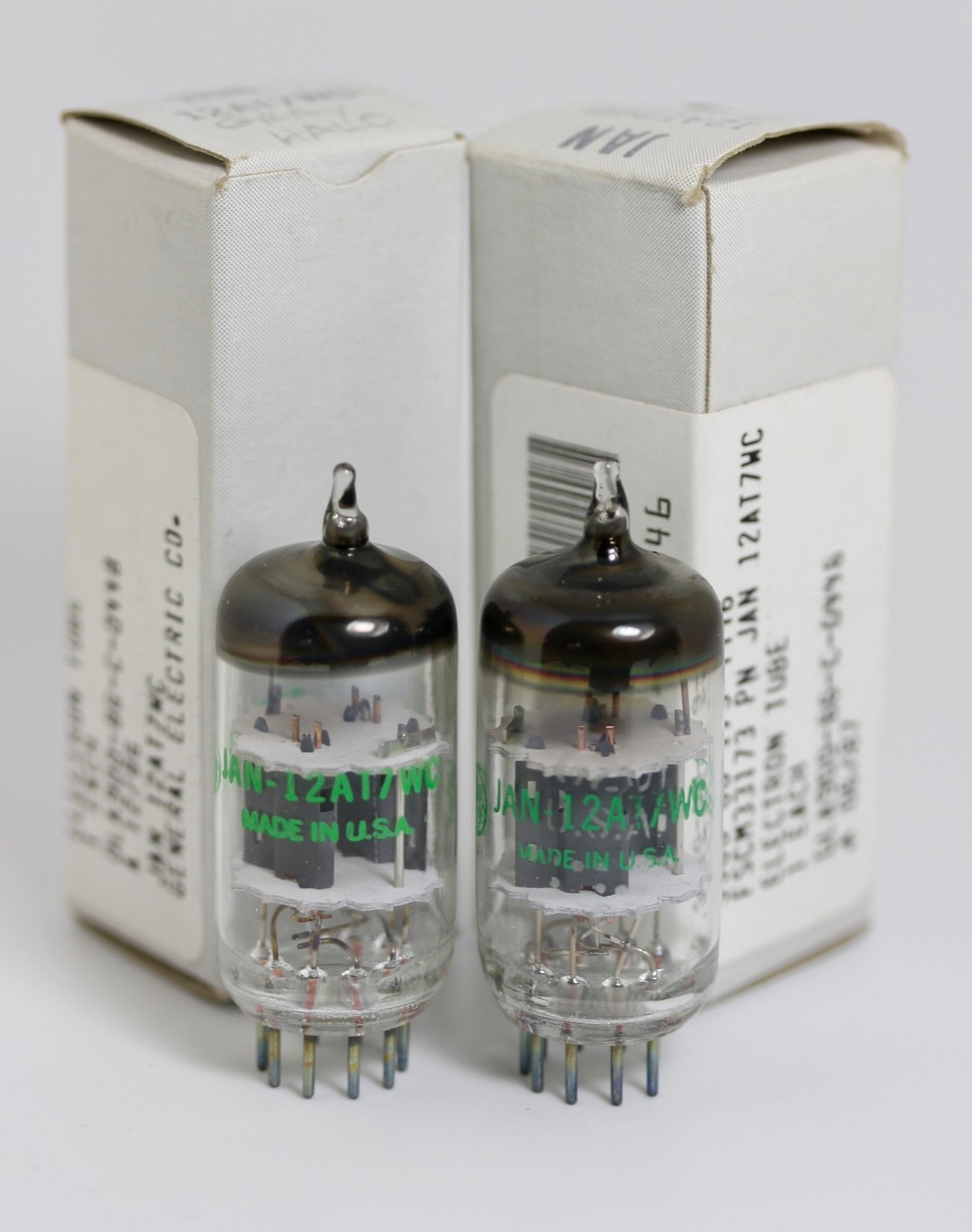 12AT7WC 6201 ECC801S NOS NIB JAN GE GENERAL ELECTRIC MATCHED PAIR TUBES 100% 💯