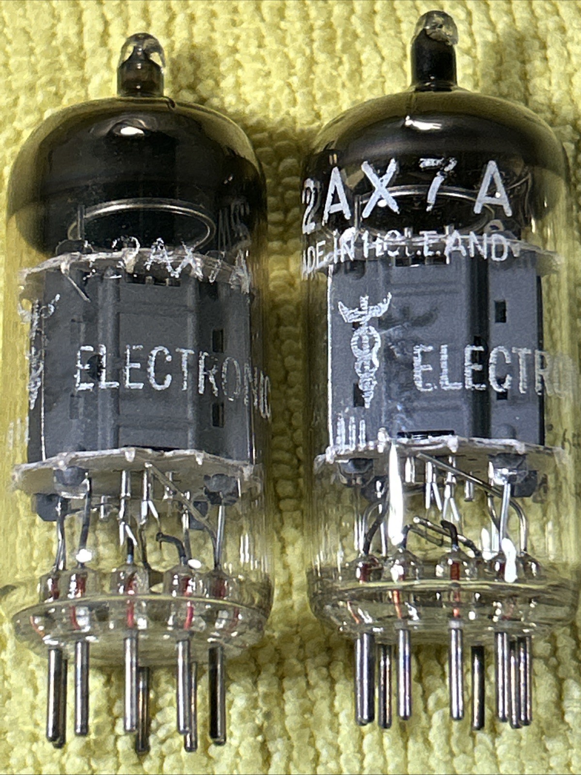Rare Matched Pair Of Amperex Electronics For Medicine 12AX7 Heerlen,Strong Test