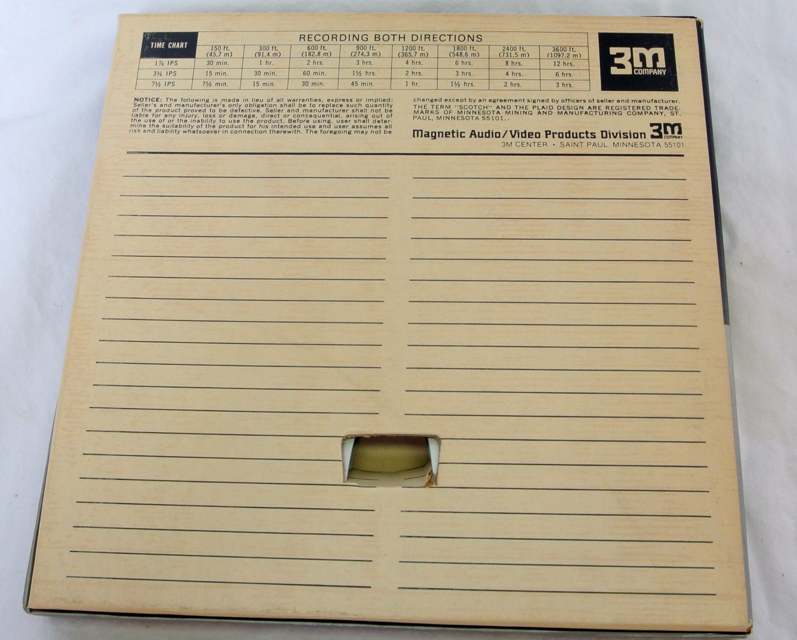 Scotch 3M 1/4″ 7″ Empty Professional Metal Audio Tape Reel Vintage NOS RB-1/4-7M