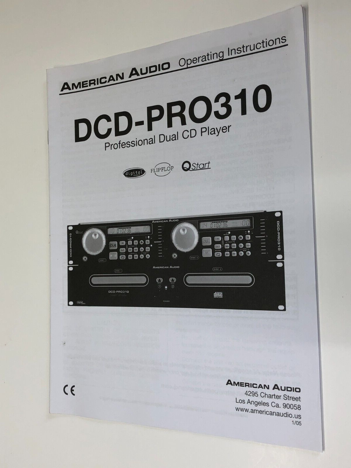 American Audio Operating Instructions DCD-PR0310 Dual CD Player