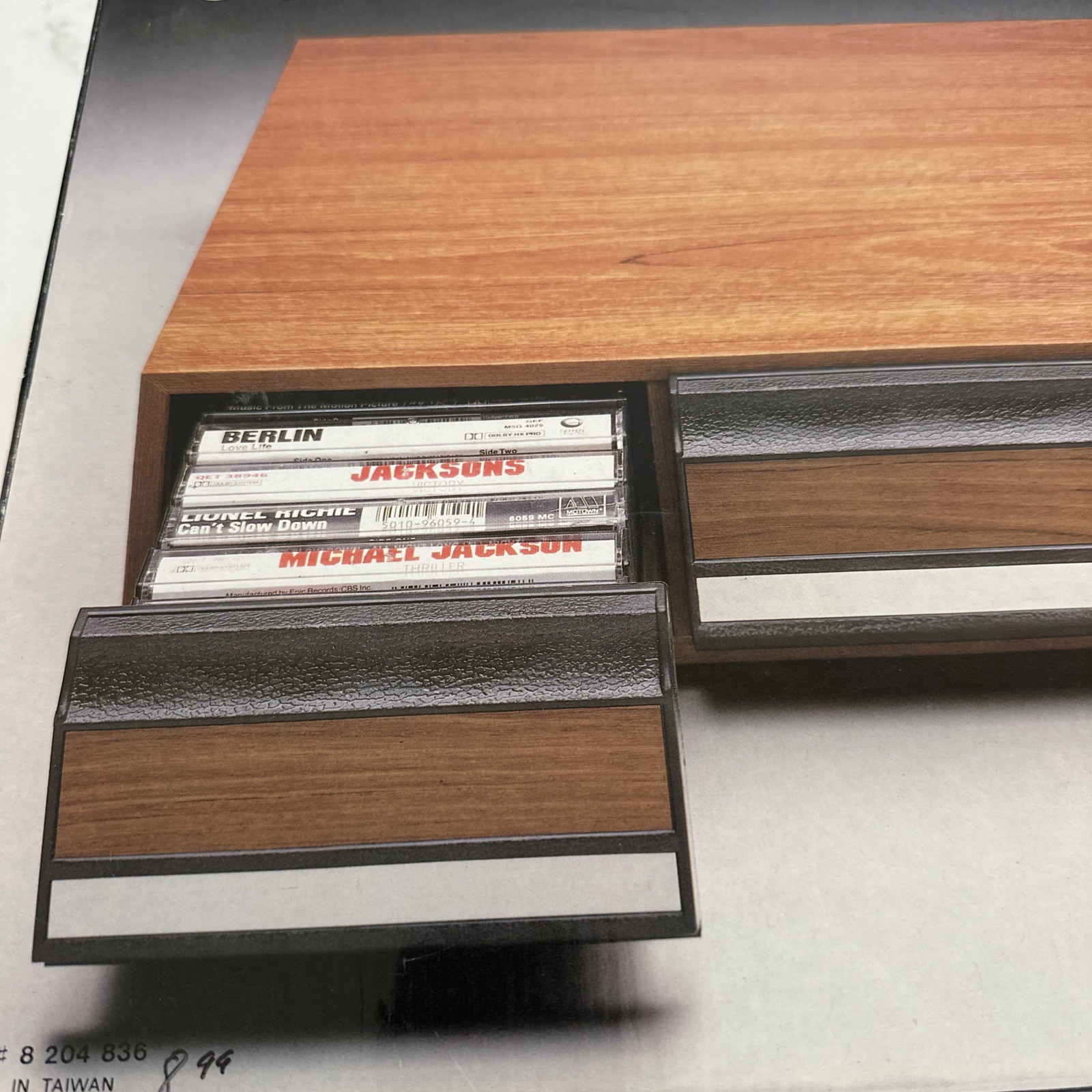 Vintage Audio Cassette Cabinet New In Box & Sealed Wood Grain Finish