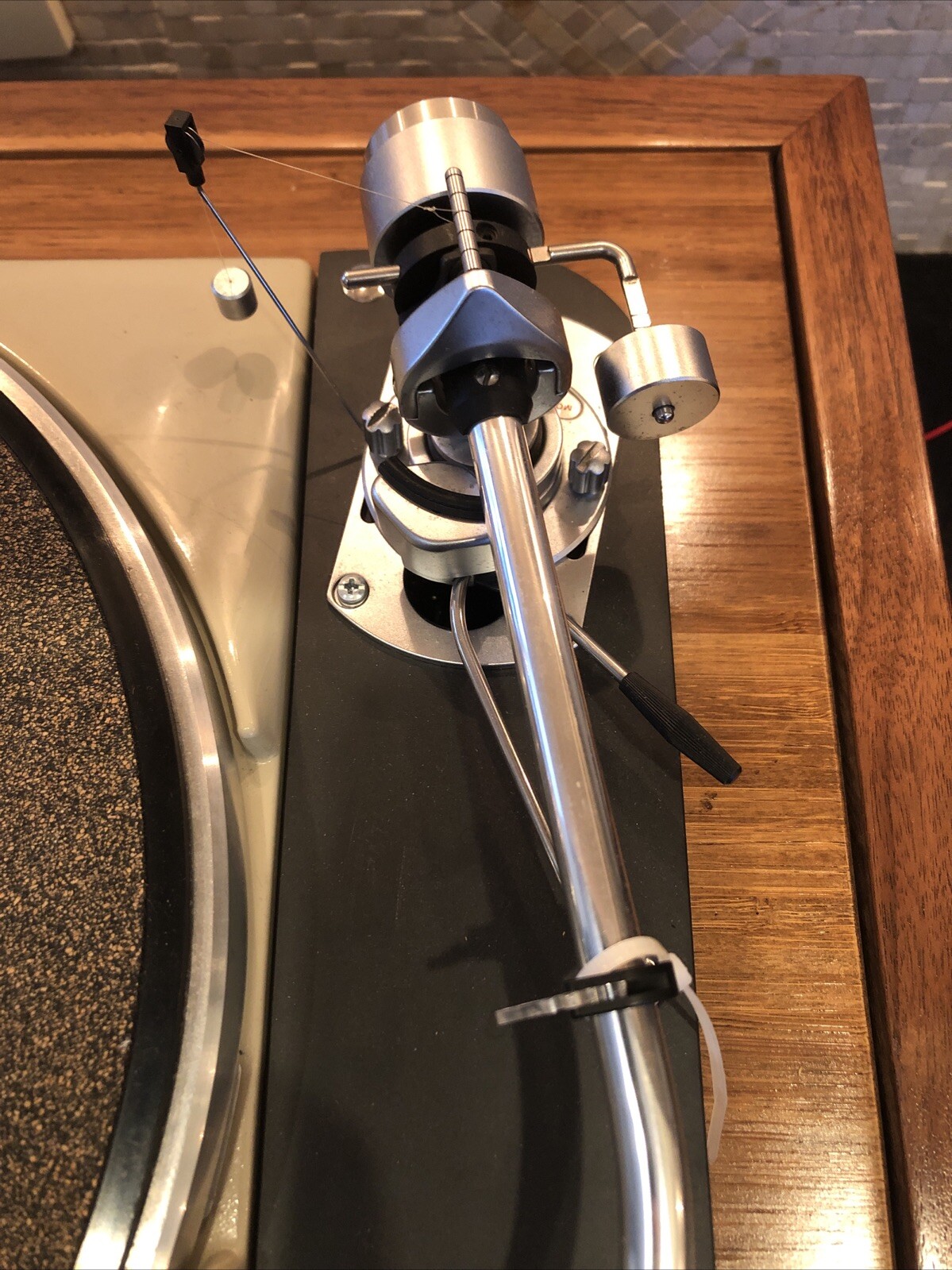 Thorens TD 124 Turntable SME 9″ Tonearm 78/45/33 rpm Custom Platter Wood Plinth