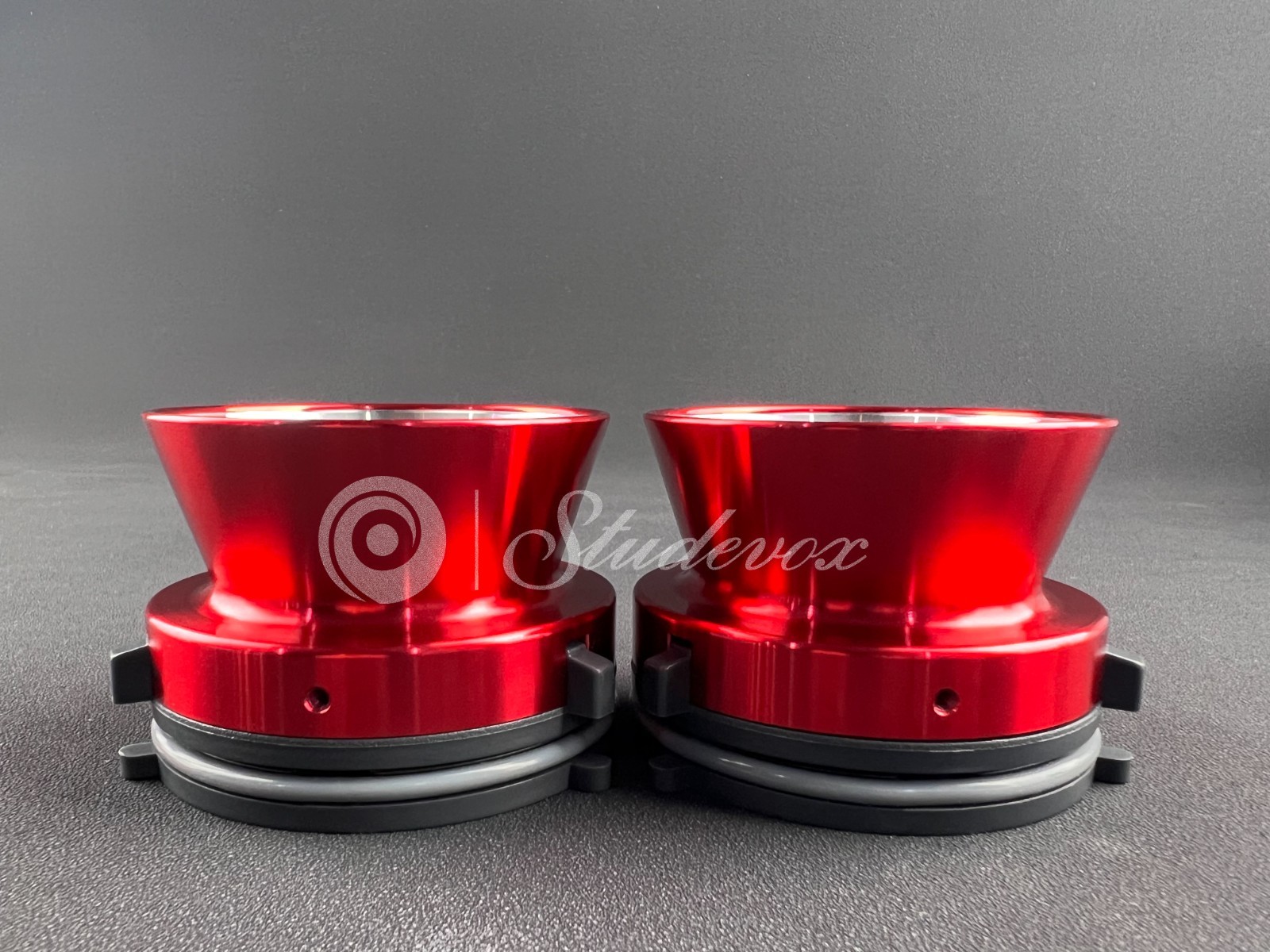 2X Studevox Metal Red NAB Hub Adapters For Open Reel to Reel Tape Recorders