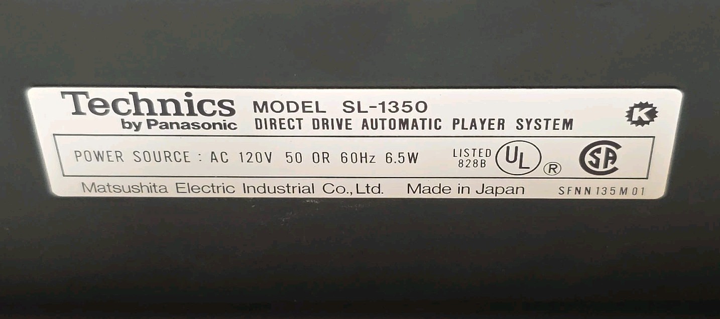 Technics SL-1350 Direct Drive Automatic Turntable *READ*