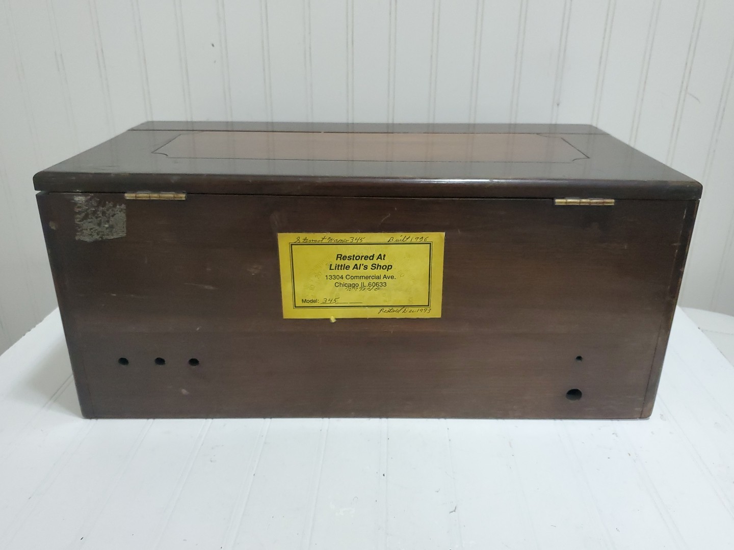 Antique 1926 Stewart Warner Model 345 Tube Battery Radio Wooden Cabinet Untested