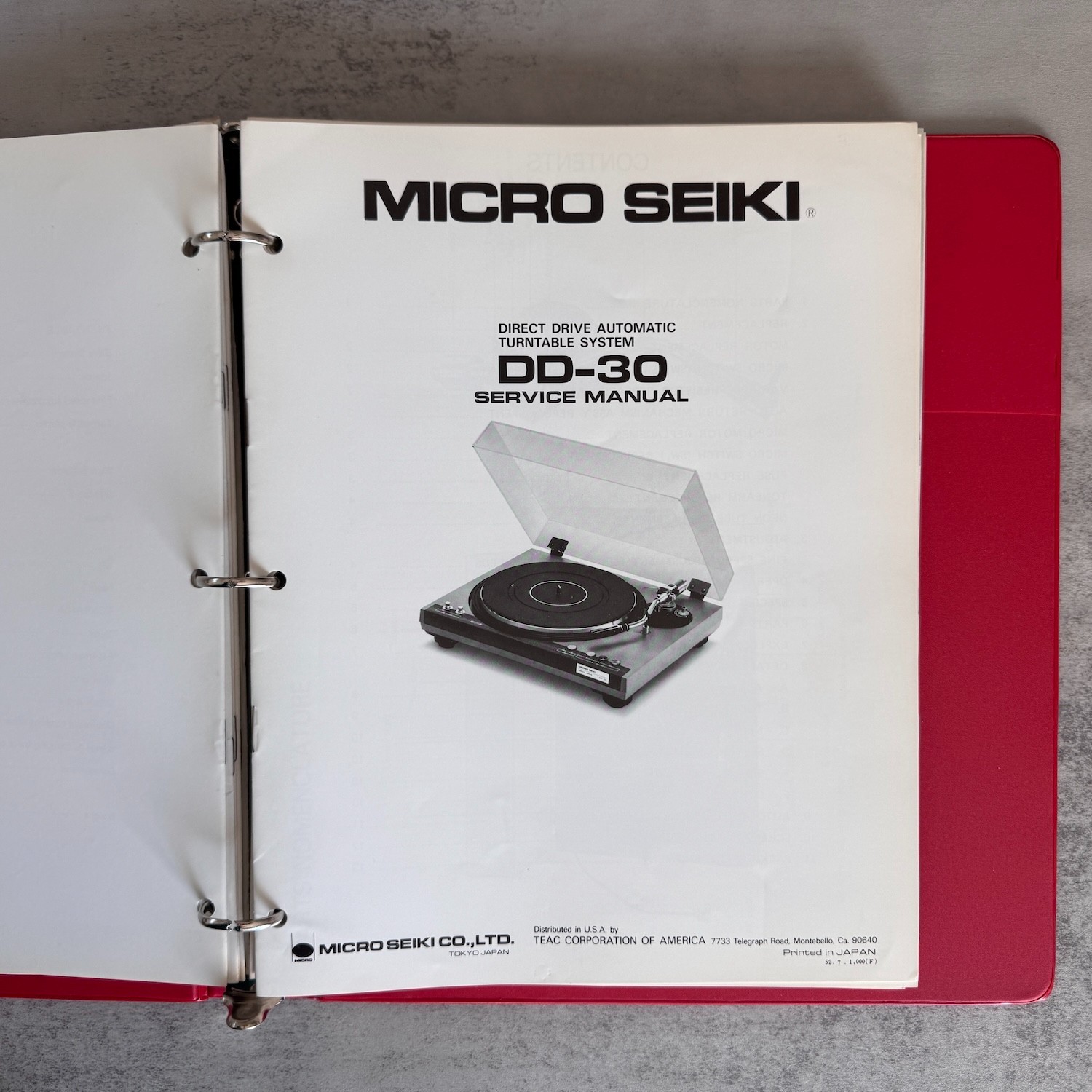 MICRO SEIKI DD-20/22/24/25/30/33/35/40, DDX, DQ, DQL, DQX, MB Service Manual Set