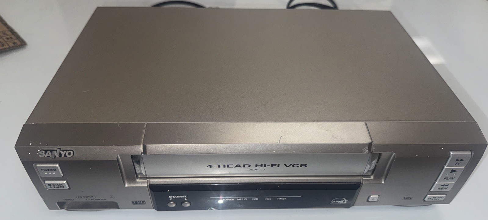 Sanyo VWM-710 VCR 4Head Hi-Fi Stereo VHS Player Tested, No Remote