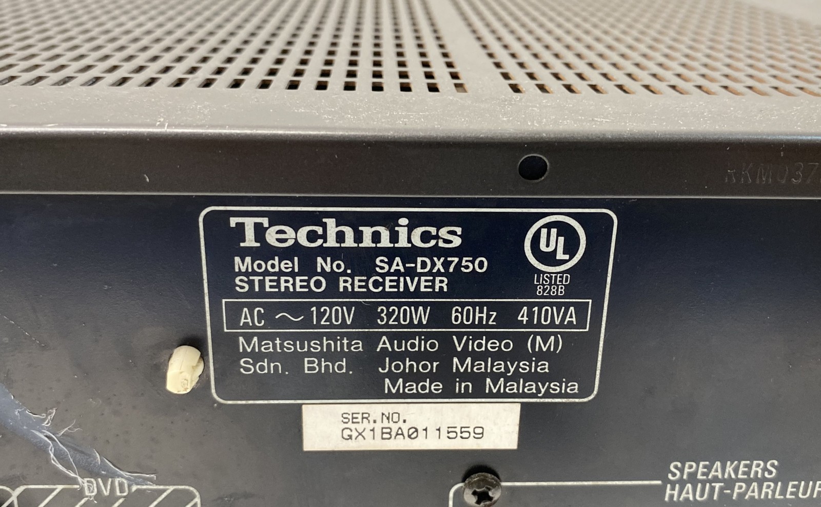Vintage Technics SA-DX750 AV Control Receiver Dolby Digital For Parts