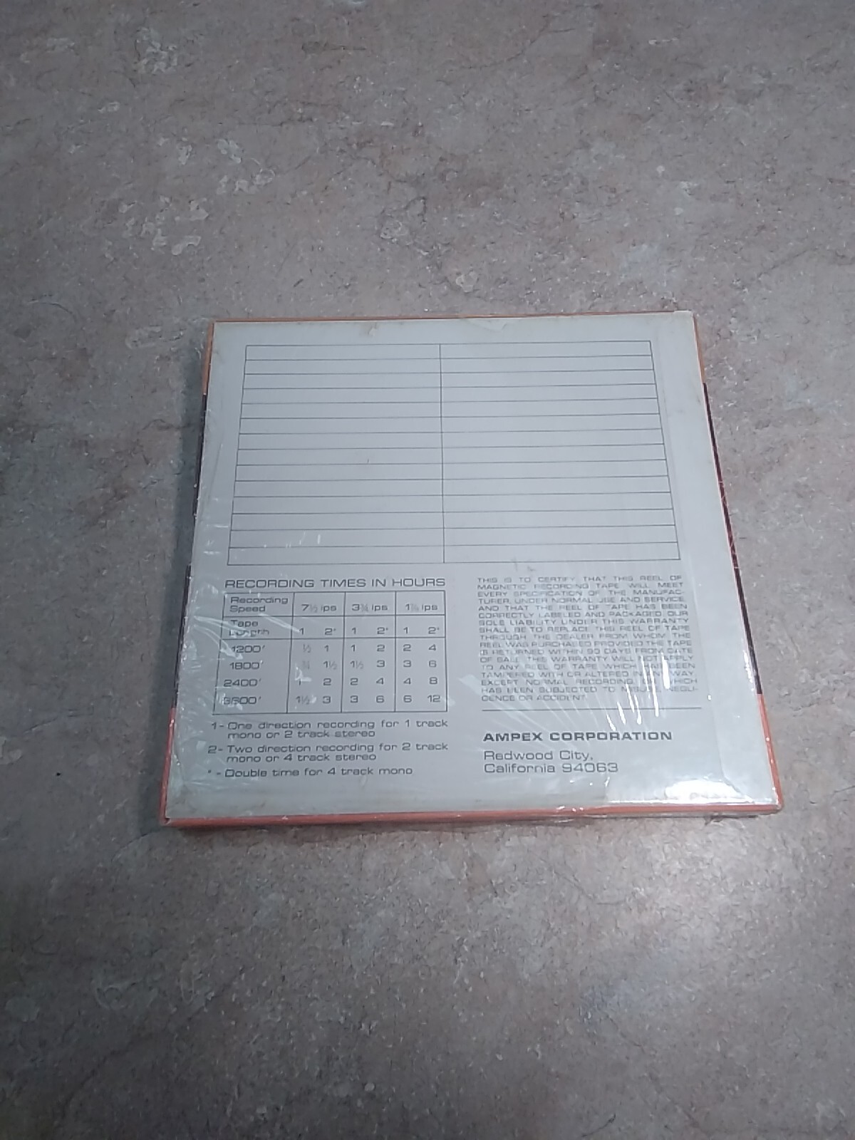 Ampex 344 7″ Reel Tape 1 Mil Polyester 1/4in x 1800ft New. Vgames