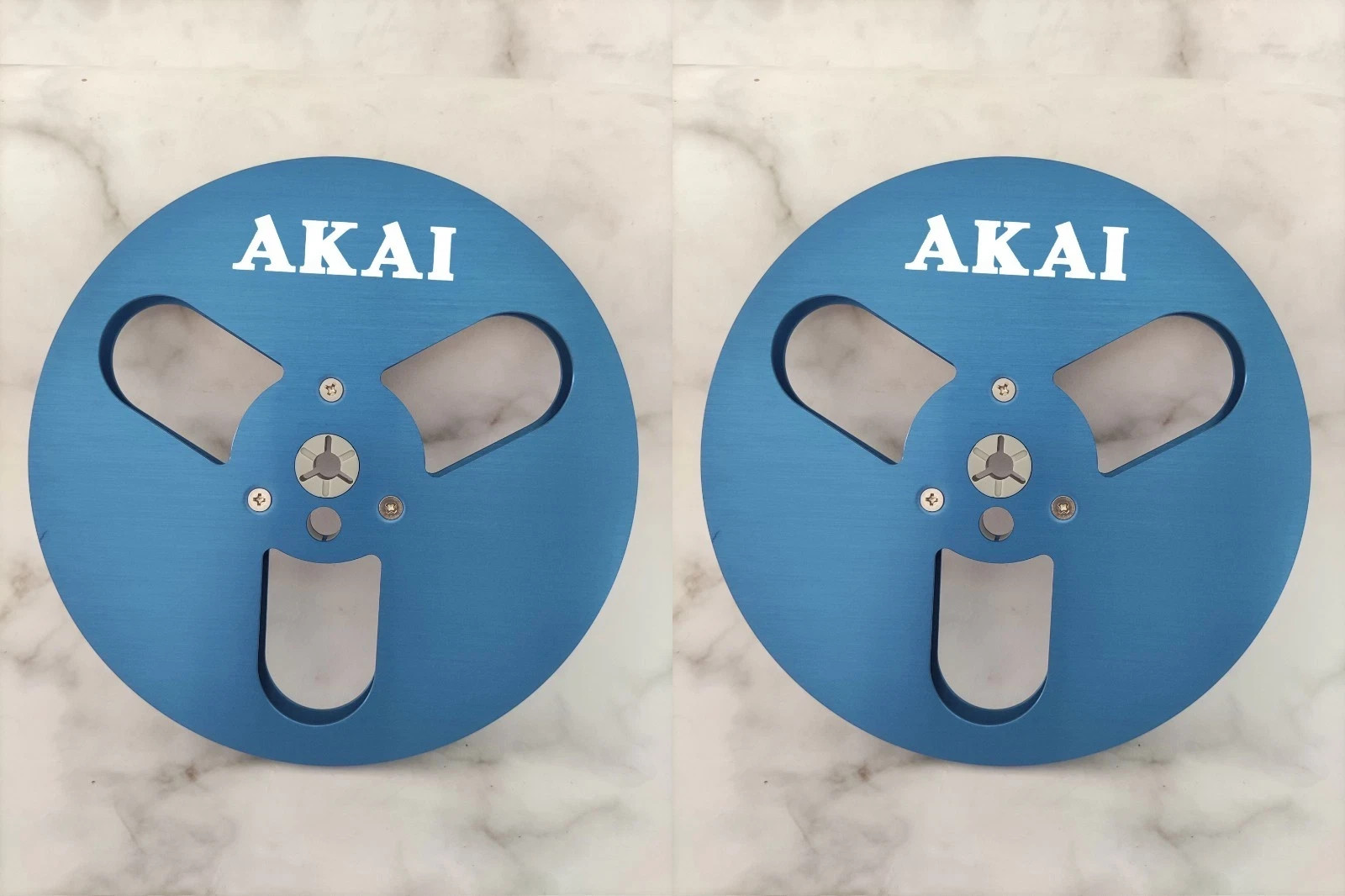 One Pair silvery TAPE REEL Akai 7″ inch Light Metal Aluminum Take Up Reel