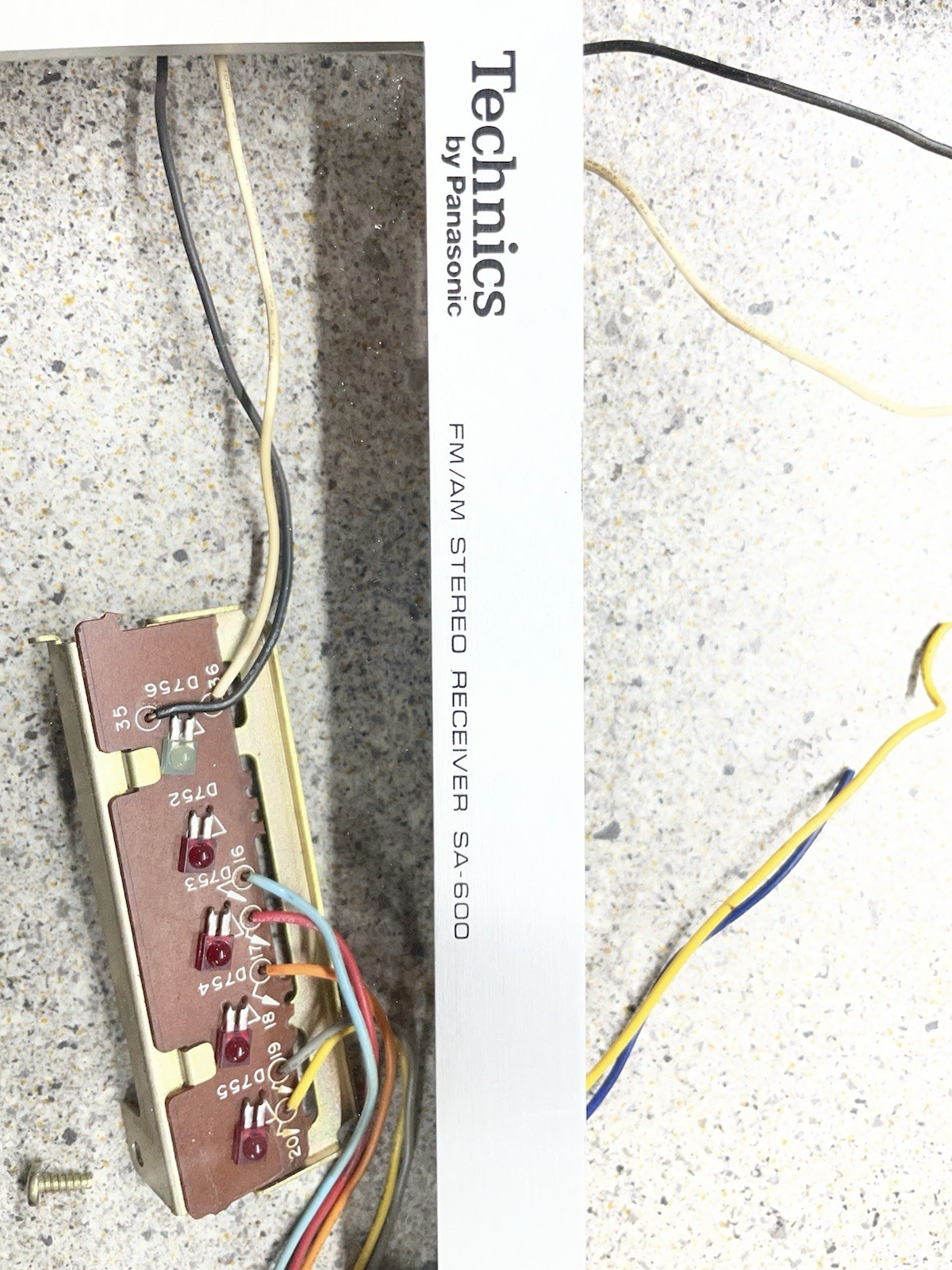 Technics SA 600 Input Selector Board LED And Screws Working
