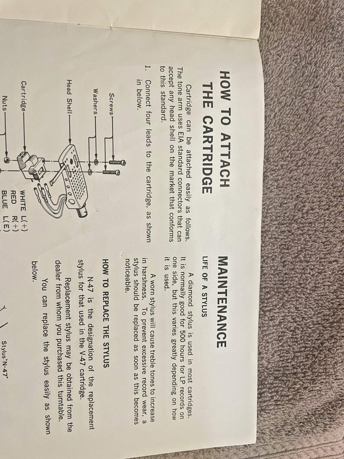 KENWOOD KD-2070 TURNTABLE / ORIGINAL INSTRUCTION MANUAL /