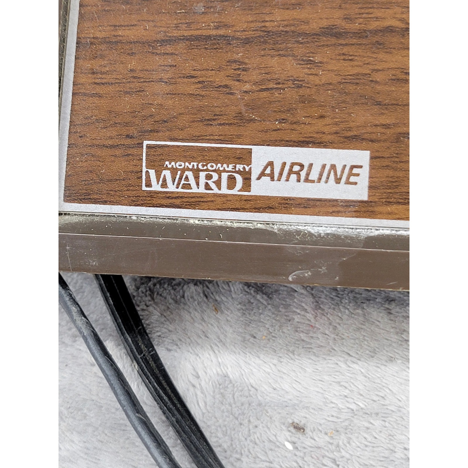 Vintage Montgomery Ward Airline Record Player Turntable Wood Grain Brown