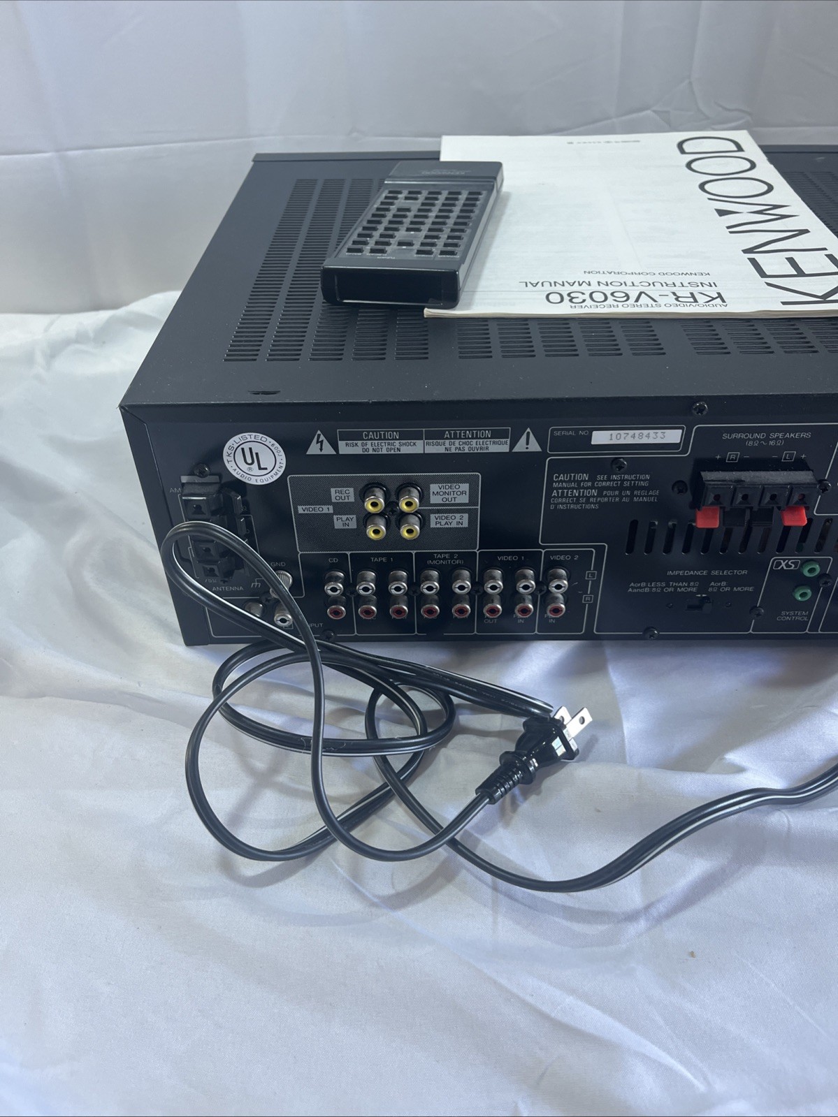 Vintage Kenwood KR-V6030 Stereo Receiver Tested Excellent W/ Remote & Manual