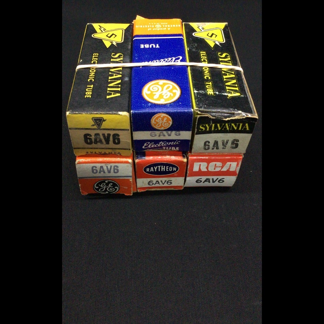 Lot of (6) NOS 6AV6 Various Brands RADIO Vacuum Tubes TESTED 12.9302