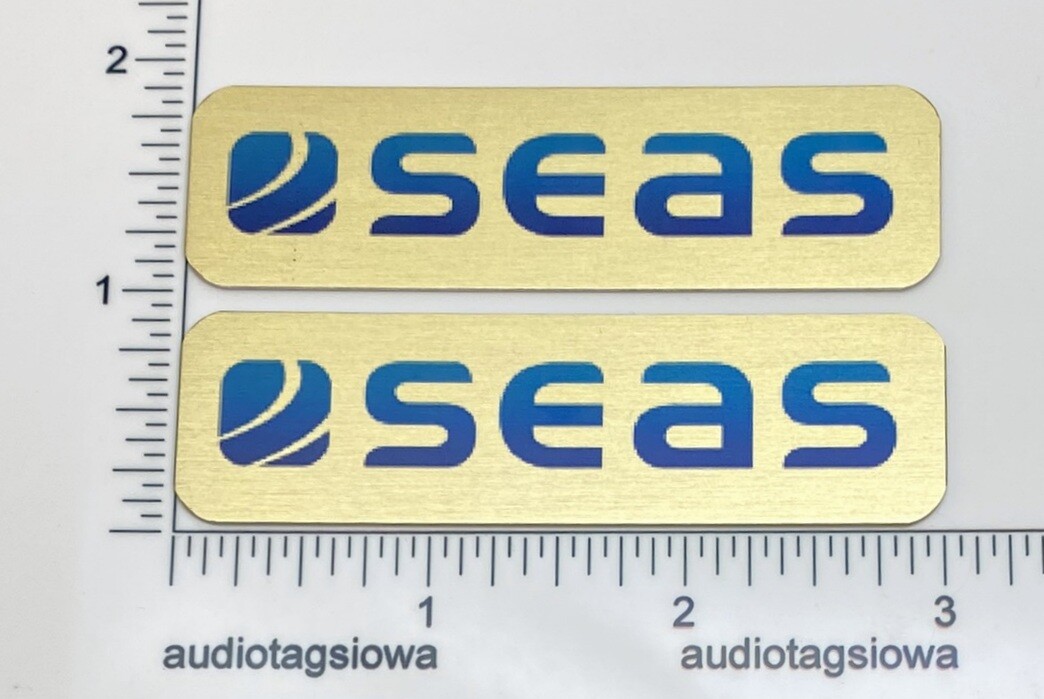 Seas Speaker Grill Badges Pair Custom Made Aluminum