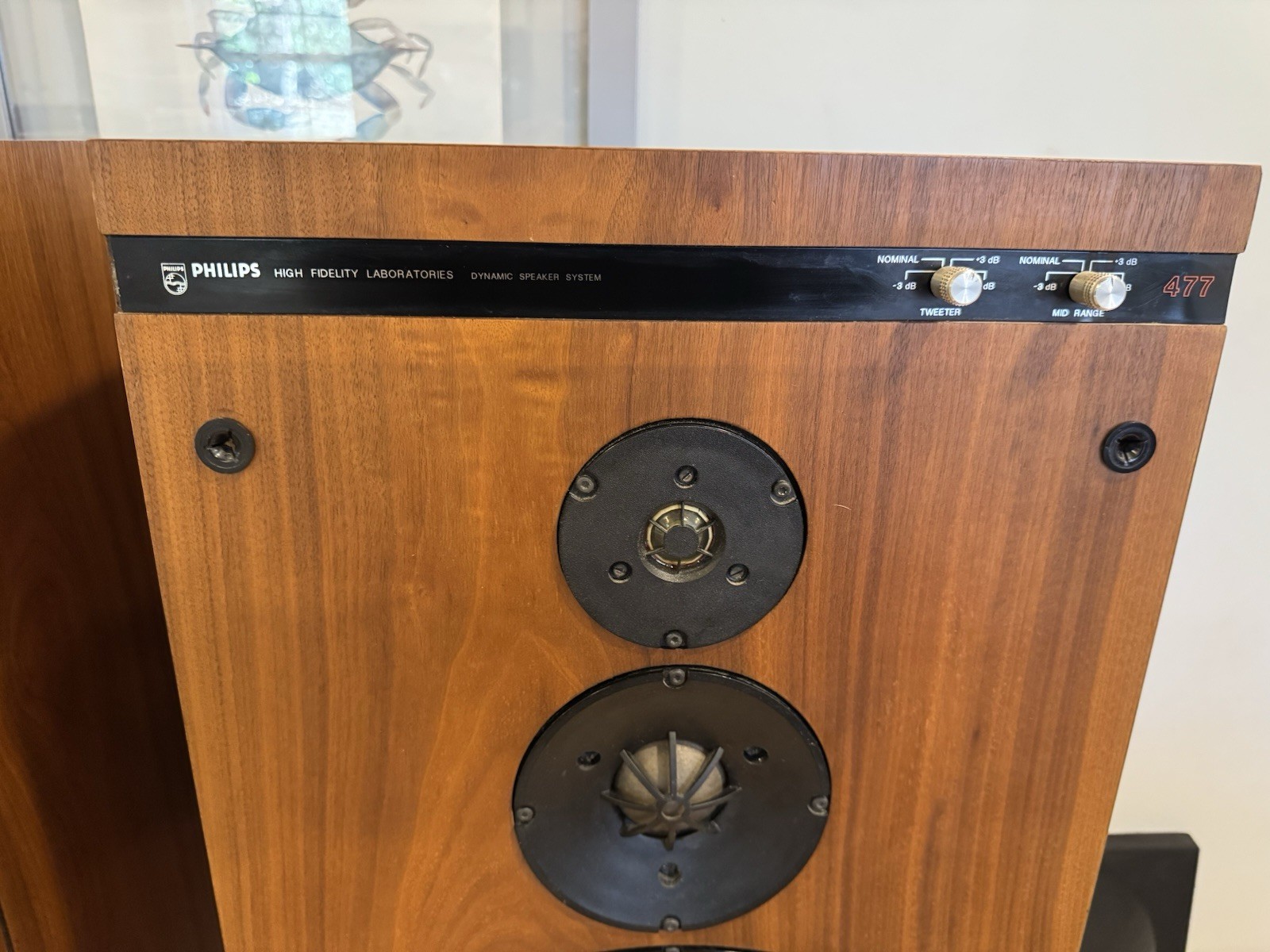 Phillips 477 VintageHigh Fidelity Laboratories Dynamic Speaker System 1970s HiFi