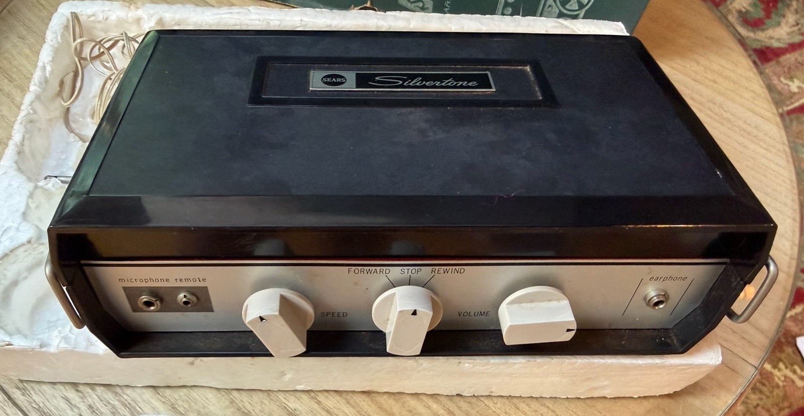 Vintage Silvertone 5244 Battery Operated Reel to Reel Tape Recorder w/ Box Power
