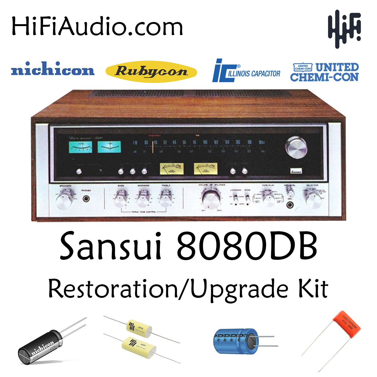 Sansui 8080DB rebuild restoration Capacitor Kit fix repair filter capacitor