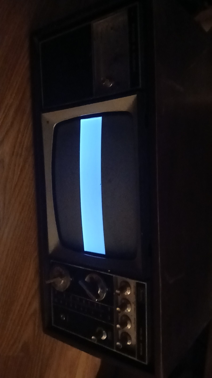 Vintage Sears AMFM Clock Radio Combo Built-in 8 Black and White TV Tested Works