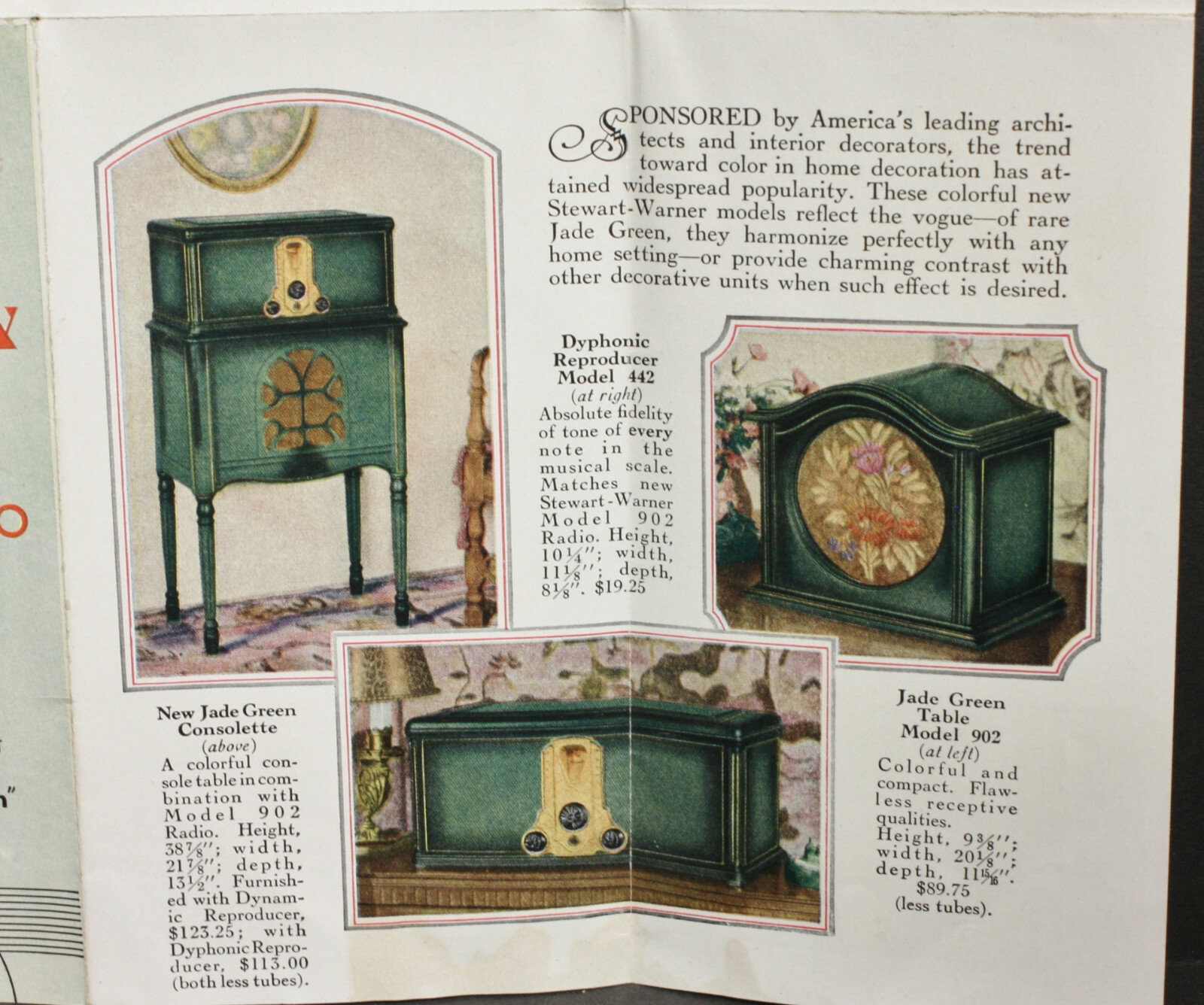 Very Nice Vintage “The New Stewart-Warner Radio Series 900” Foldout Brochure