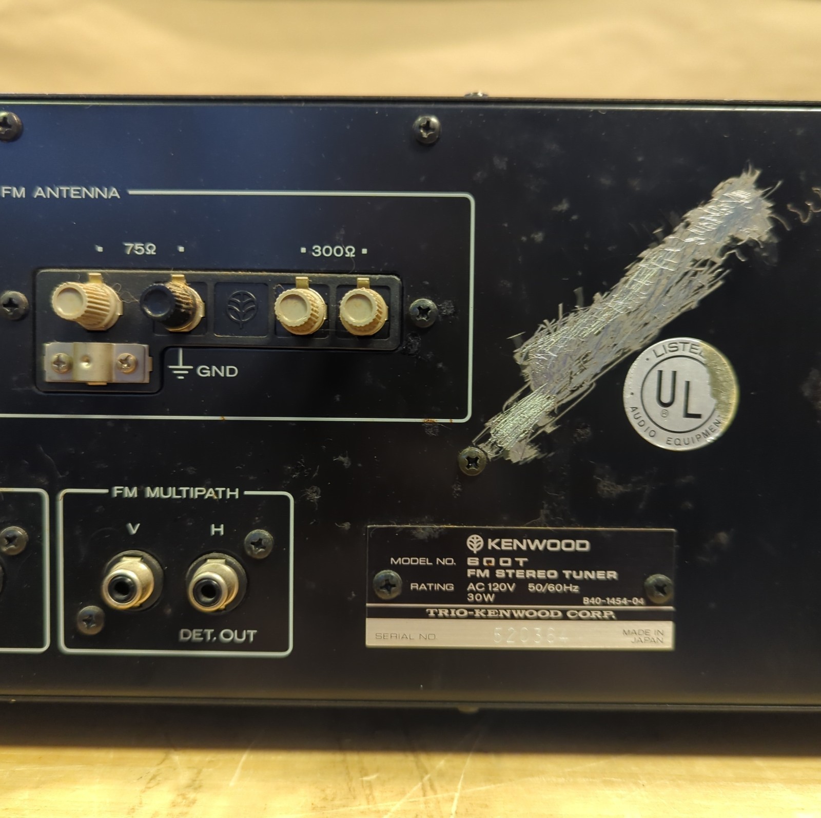 Vintage Kenwood 600T FM Stereo Tuner