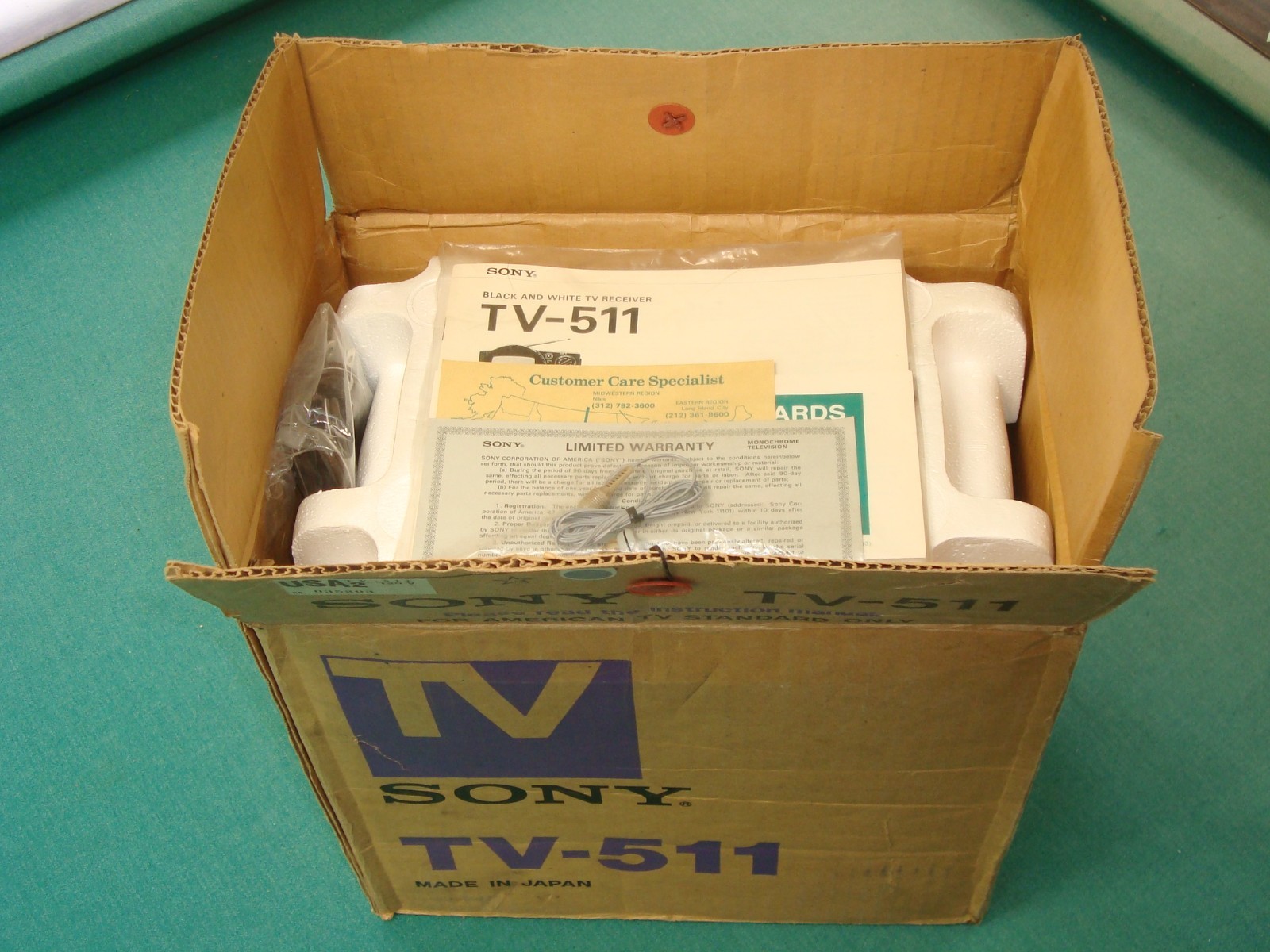 Vintage 1977 Sony Model TV-511 Transistor Micro TV in Box, Complete, Superb Cond