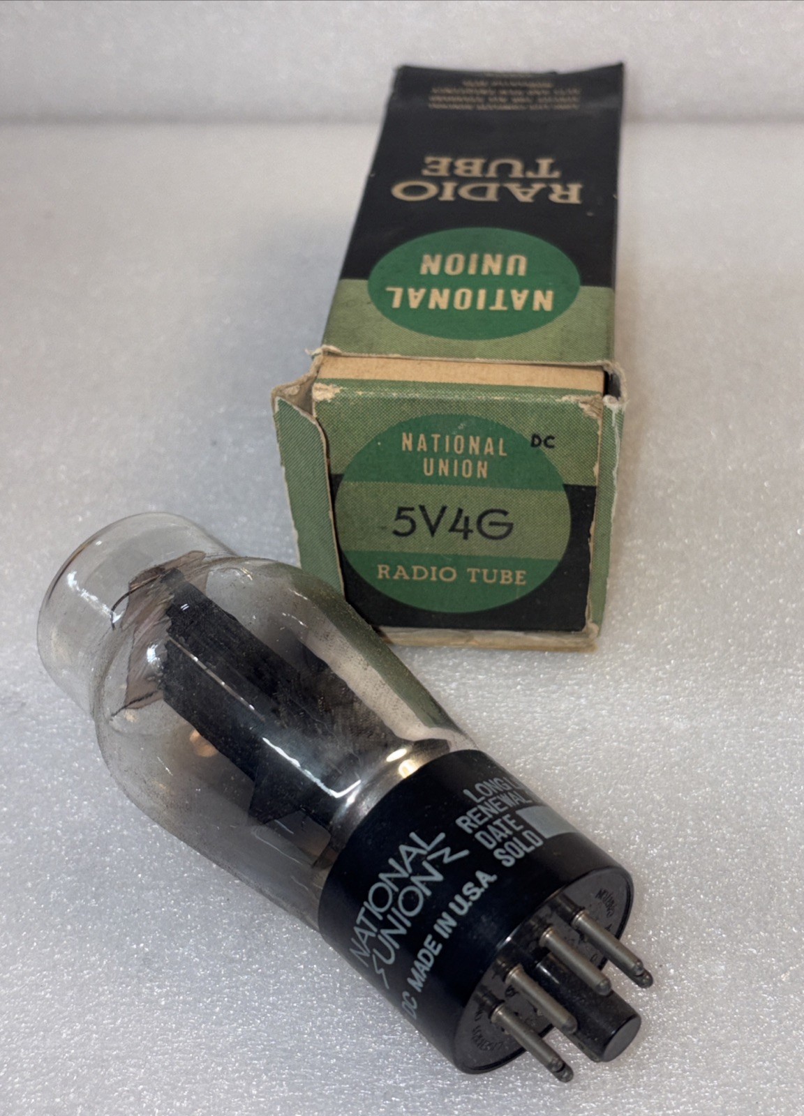 National Union 5V4G Rectifier Tube New In Box